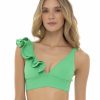 Badmode Milonga Halter Bikini Tops | Milonga Palette Groene Ruffle Halter Bikini Top