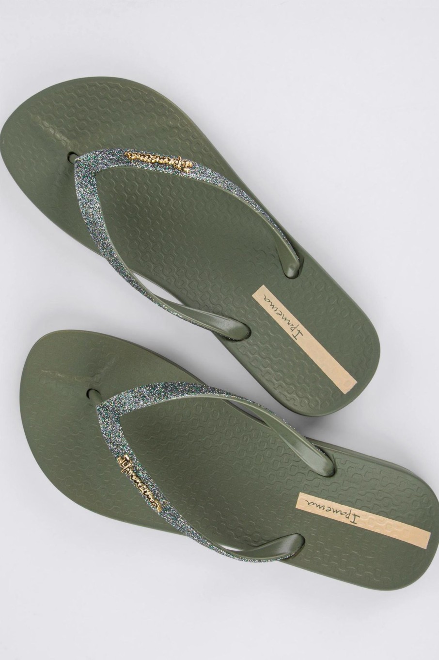 Kleding & Accessoires Ipanema Slippers | Ipanema Slippers Khaki Met Glitter