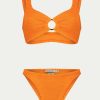 Badmode Paramidonna | Paramidonna Irina Geribbelde Bralette Bikini Oranje