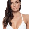 Badmode Pq Swim | Pilyq Swim Pure Gesmokte Triangel Bikini Top Warm Wit