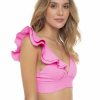 Badmode Milonga | Milonga Palette Roze Ruffle Halter Bikini Top