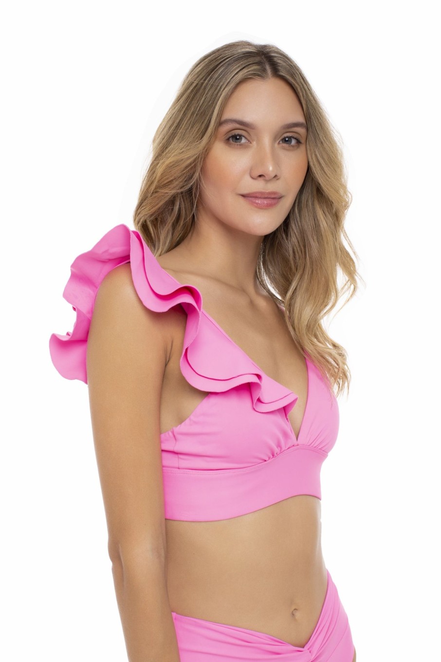 Badmode Milonga | Milonga Palette Roze Ruffle Halter Bikini Top