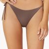 Badmode Pq Swim | Pilyq Swim Lucaya Tie Side Bikini Broekje Bruin