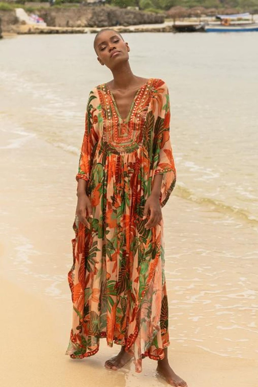 Kleding & Accessoires Miss June Tunieken | Miss June Lange Kaftan Delfina