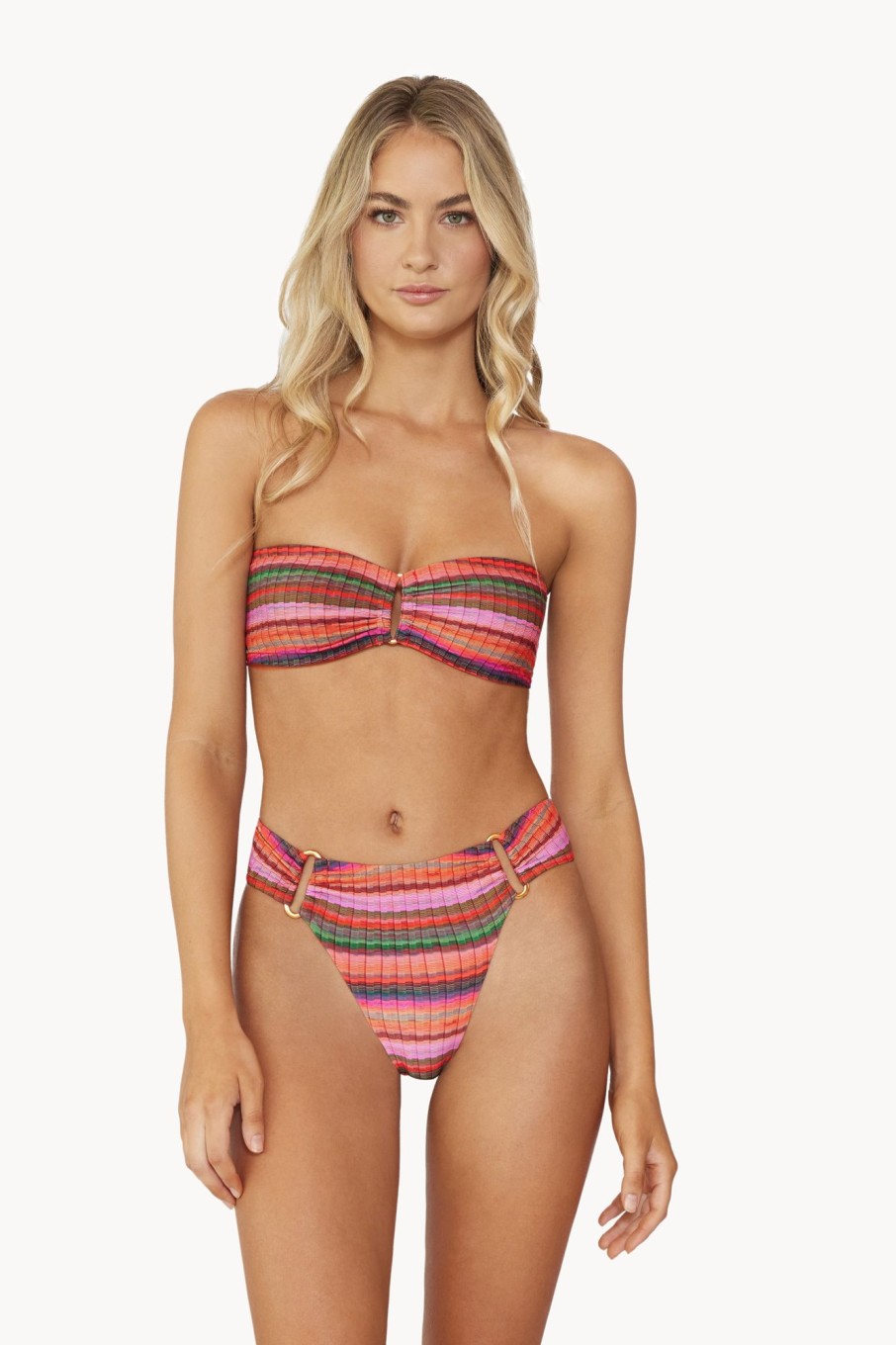 Badmode Pq Swim Hoge Taille | Pilyq Swim Jetty Stripe Bandeau Bikini