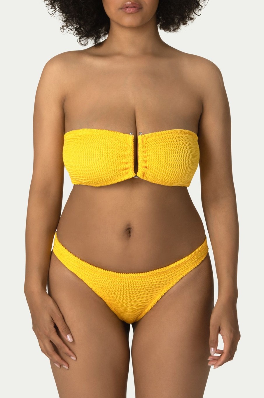 Badmode Paramidonna | Paramidonna Frida Geribbelde Bandeau Bikini Banana