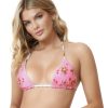 Badmode Pq Swim Triangel Bikini Tops | Pilyq Swim Strawberry Fields Omkeerbare Triangel Bikini Top