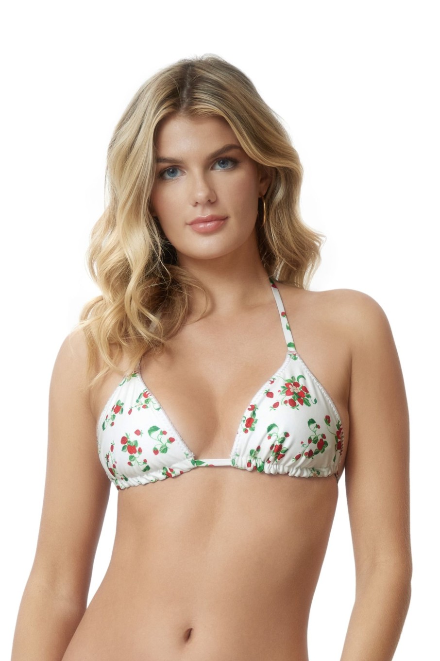 Badmode Pq Swim Triangel Bikini Tops | Pilyq Swim Strawberry Fields Omkeerbare Triangel Bikini Top