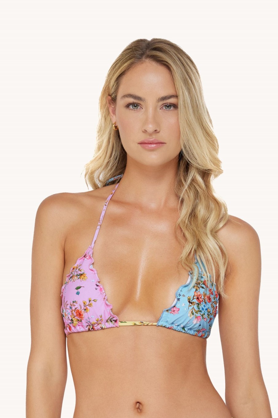 Badmode Pq Swim Triangel Bikini Tops | Pilyq Swim Dolce Geborduurde Triangel Bikini Top