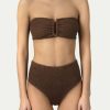 Badmode Paramidonna | Paramidonna Frida Geribbelde Bandeau Bikini Choco