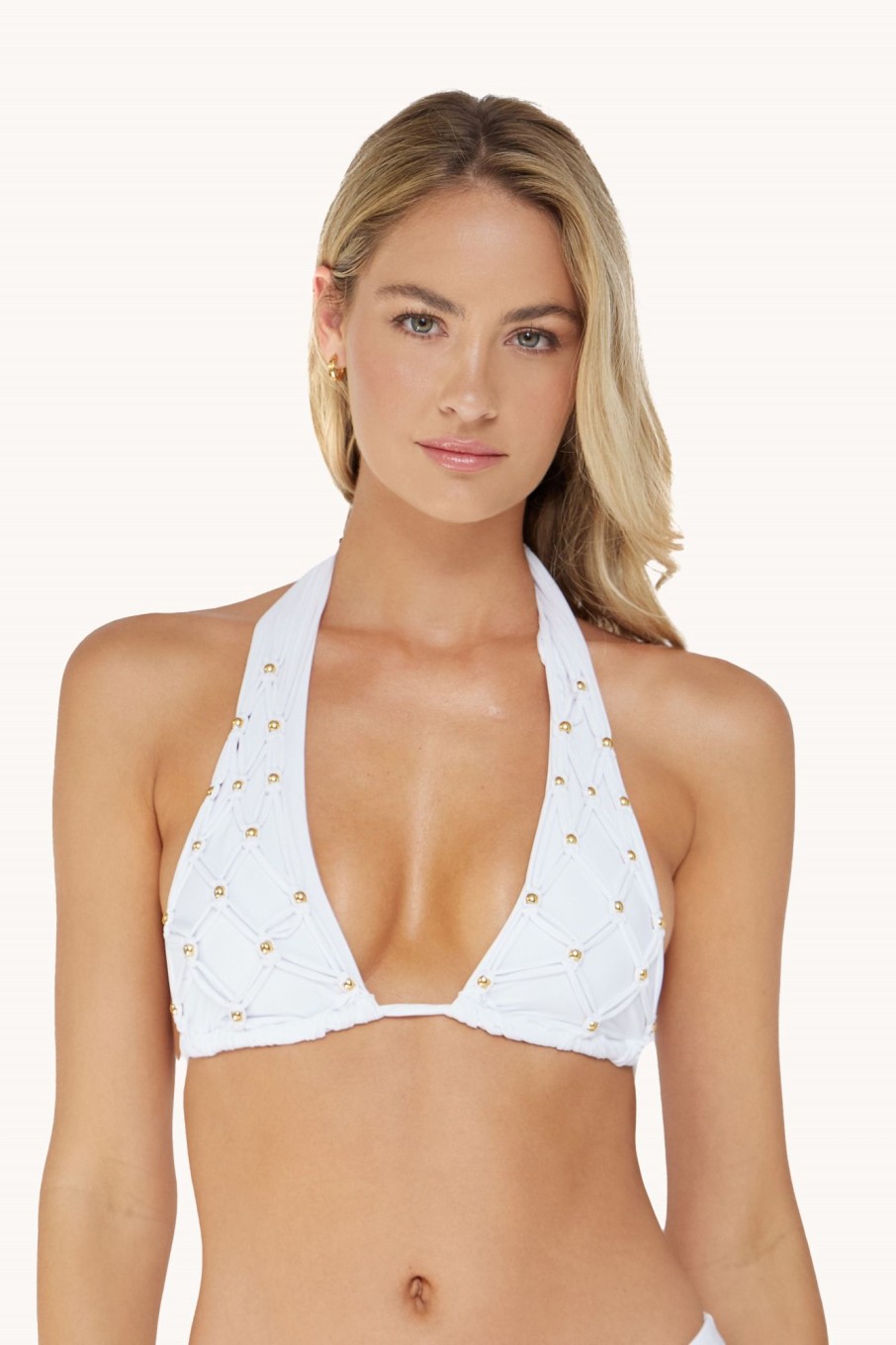 Badmode Pq Swim | Pilyq Swim White Sand Halter Bikini Top