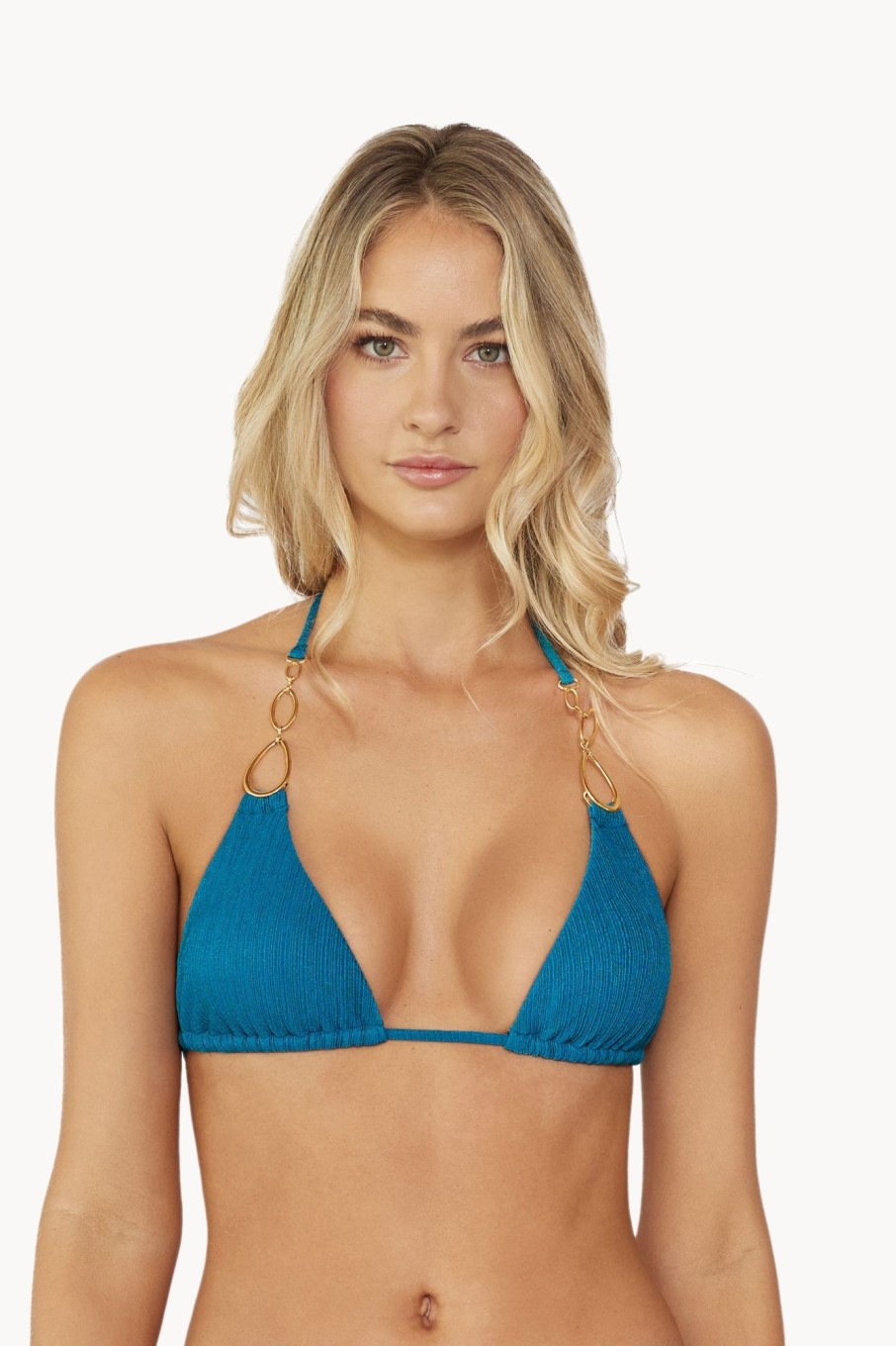 Badmode Pq Swim | Pilyq Swim Turquoise Tides Triangel Bikini Top