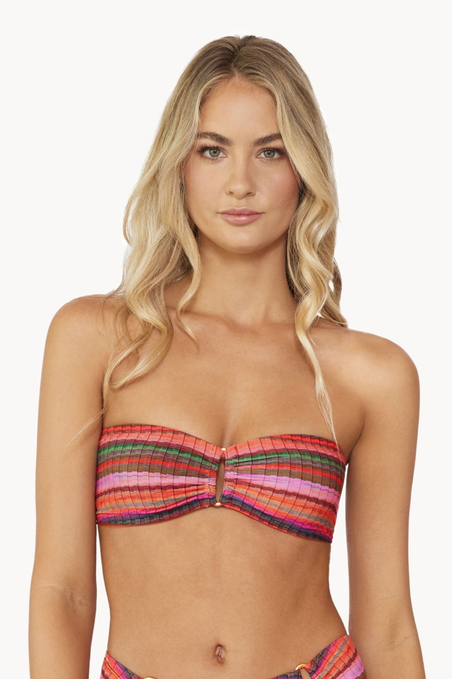 Badmode Pq Swim Bandeau Bikini Tops | Pilyq Swim Jetty Stripe Bandeau Bikini Top