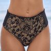 Badmode Cosita Linda | Cosita Linda Boudoir Hoge Taille Bikini Broek Zwart