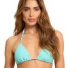 Badmode Cosita Linda Scrunch Bikini Broekjes | Cosita Linda Serenity Turquoise Textuur Triangel Bikini Top