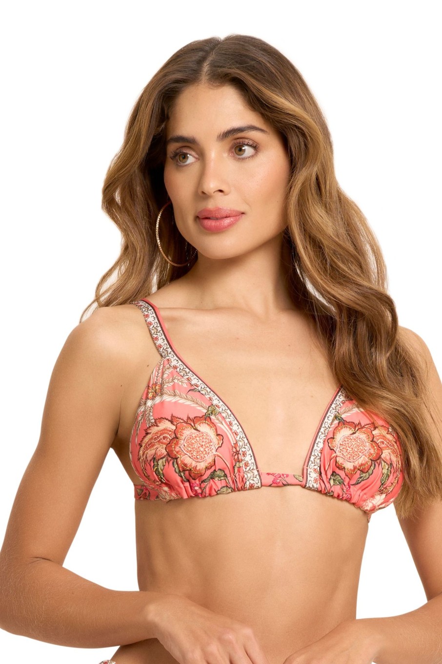 Badmode Cosita Linda Stijl Topje | Cosita Linda Abloom Geborduurde Halter Bikini Top