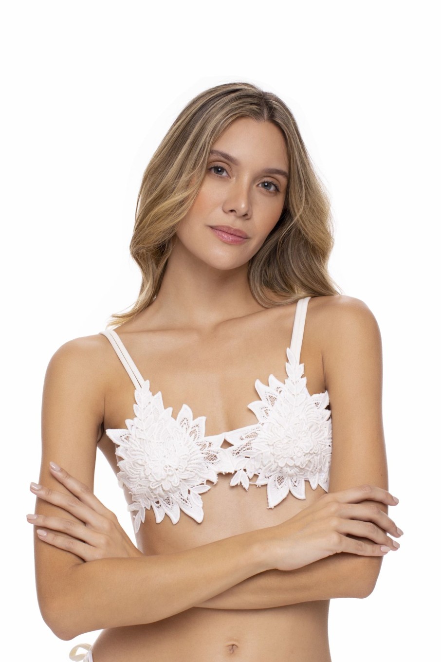 Badmode Milonga Bandeau Bikini Tops | Milonga Lisbon Crochet Bloemen Triangel Bikini Top