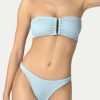 Badmode Paramidonna | Paramidonna Frida Geribbelde Bandeau Bikini Sky