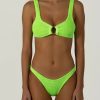 Badmode Paramidonna | Paramidonna Irina Geribbelde Bralette Bikini Neon Groen