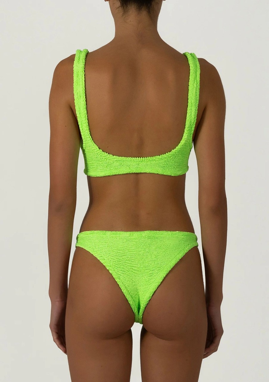 Badmode Paramidonna | Paramidonna Irina Geribbelde Bralette Bikini Neon Groen