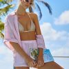 Kleding & Accessoires Pq Swim Tops | Pilyq Swim Pink Linnen Top