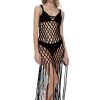 Kleding & Accessoires Milonga Strandjurken | Milonga Lisbon Zwarte Fringe Cover Up