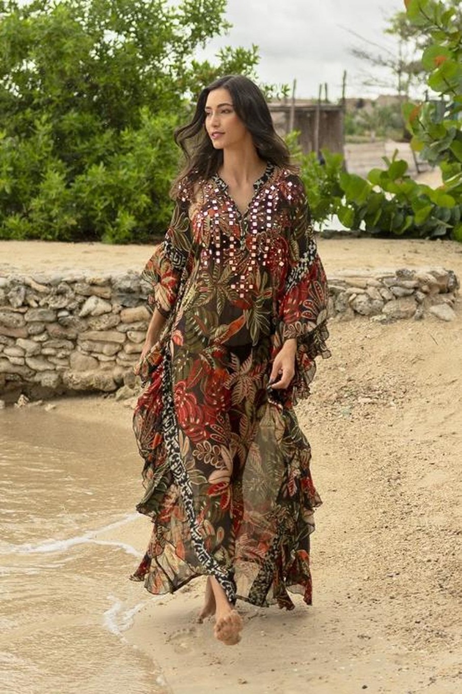 Kleding & Accessoires Miss June Tunieken | Miss June Lange Kaftan Esperanza