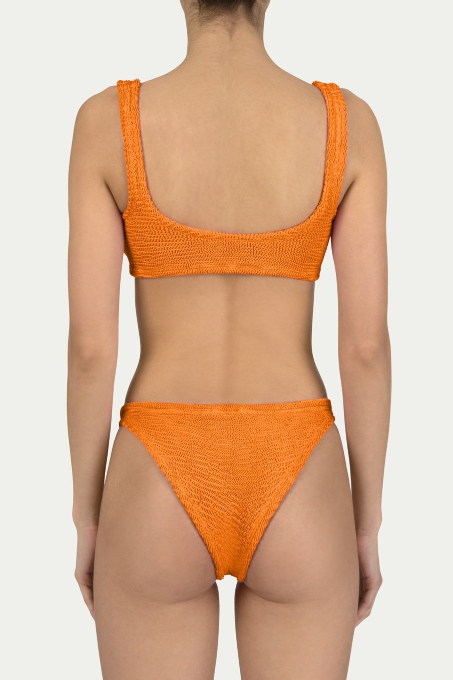 Badmode Paramidonna | Paramidonna Emily Geribbelde Fashion Bikini Oranje